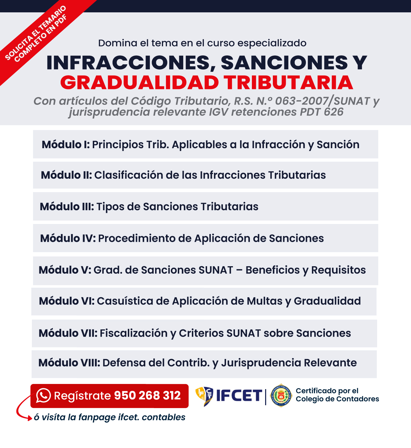 Especialista Infracciones Sanciones Gradualidad Tributaria