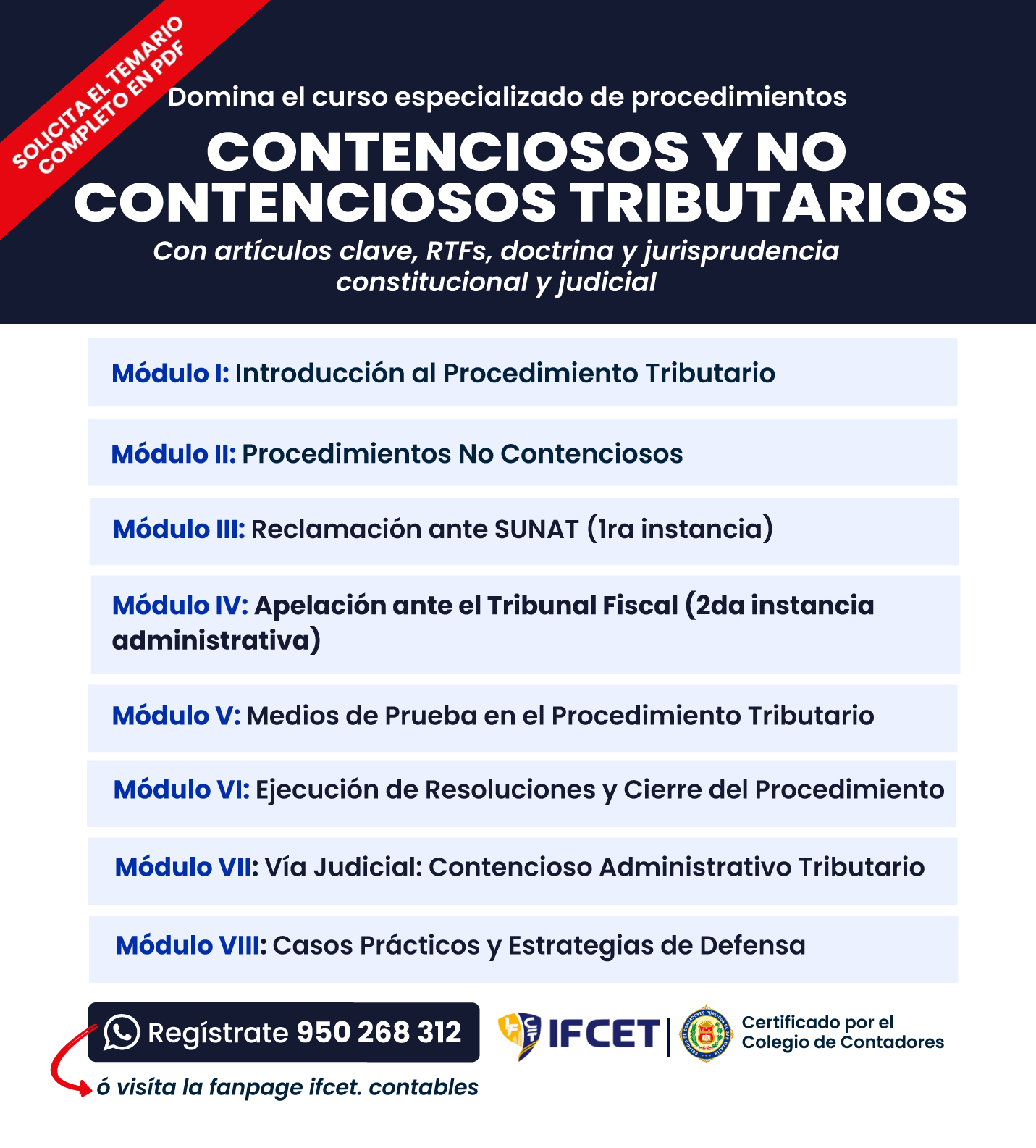 Especialista Procedimientos Contenciosos y No Contenciosos Tributarios