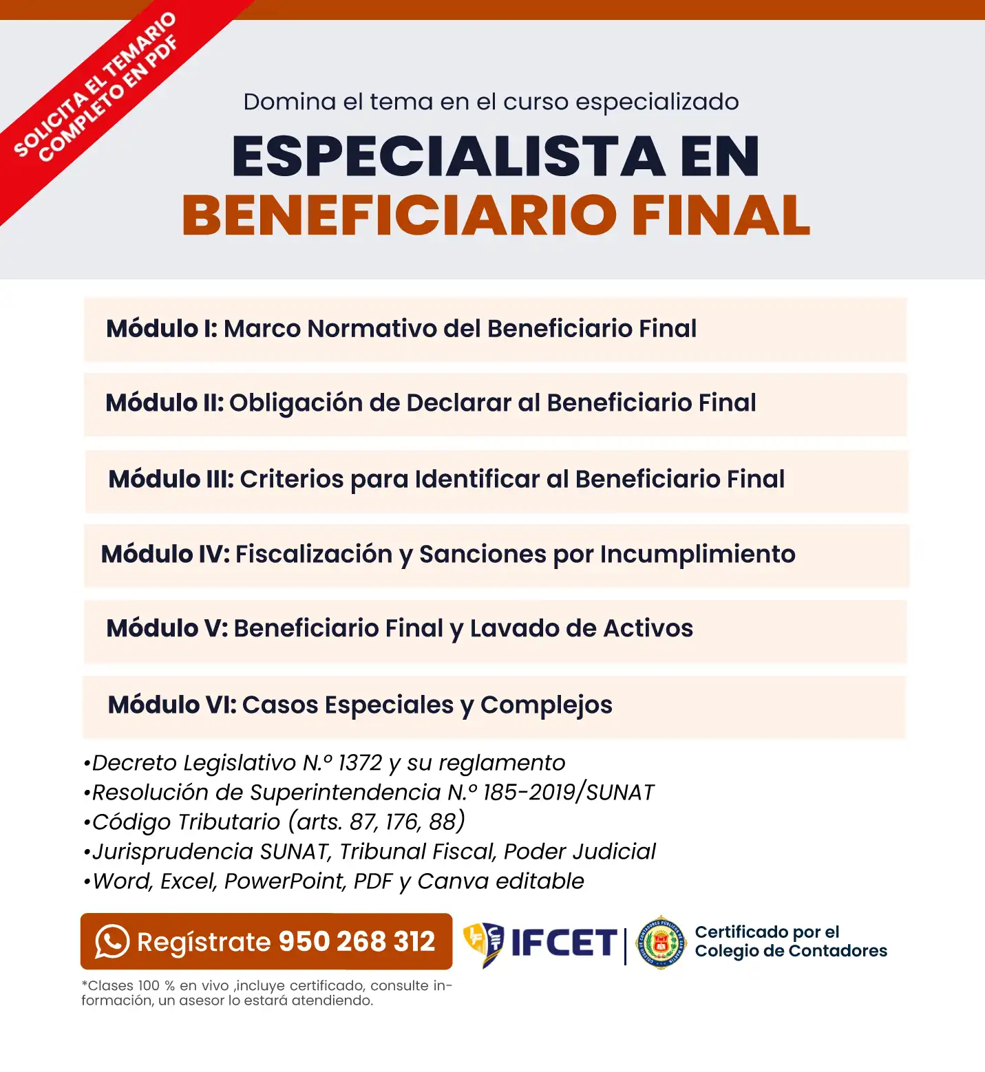 Especialista en Beneficiario Final