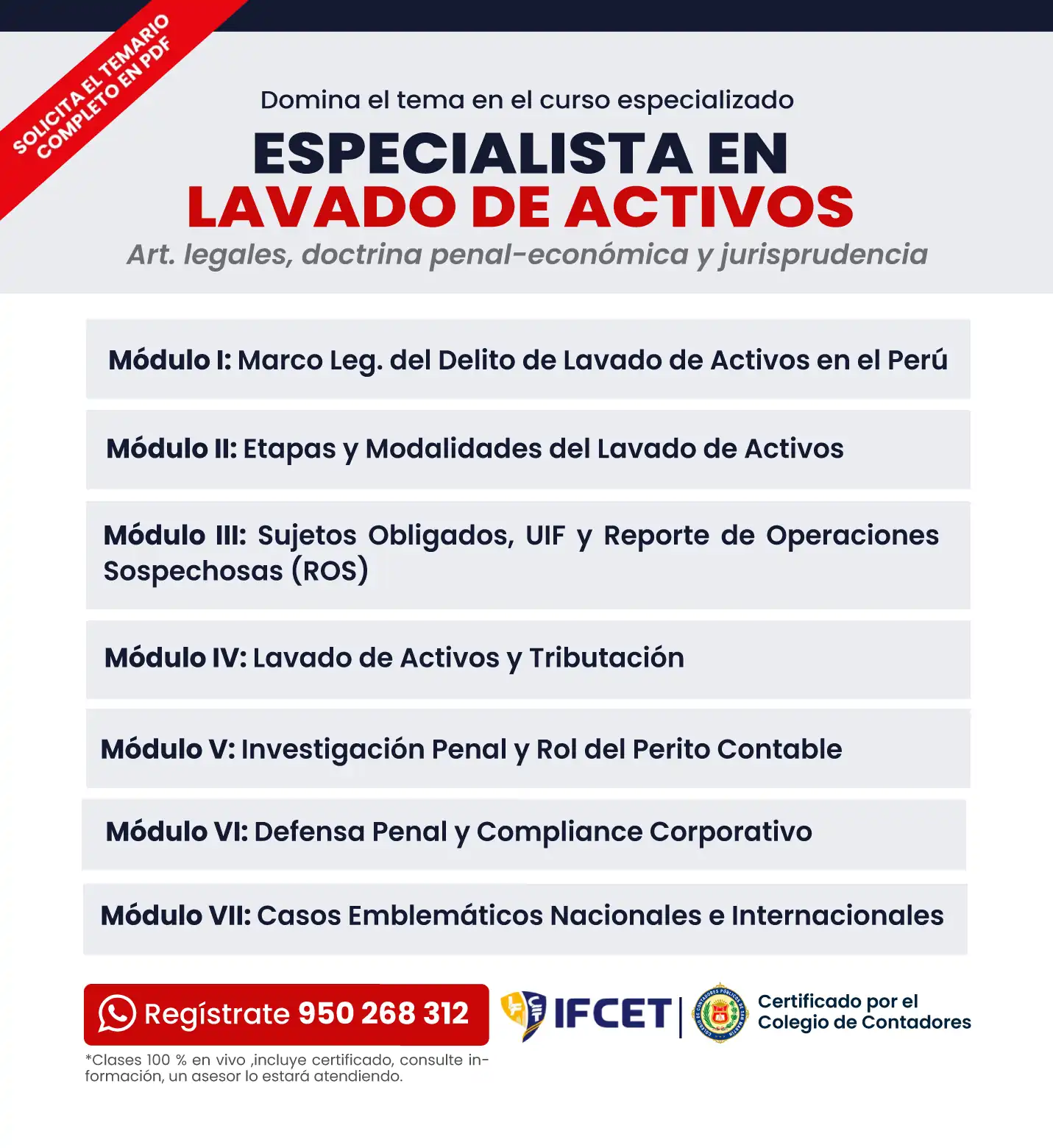 Especialista en Lavado de Activos
