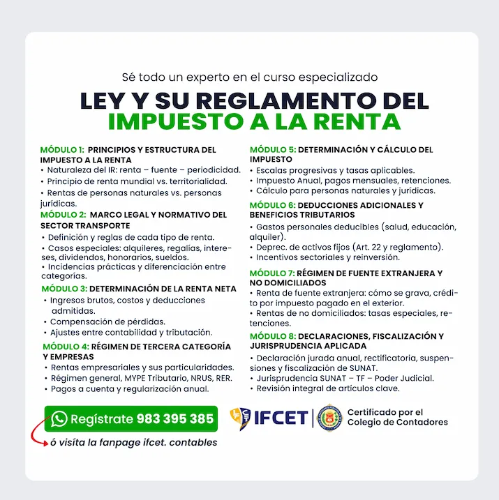 Ley Y Su Reglamento Del Impuesto A La Renta