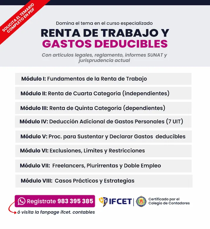 Renta De Trabajo Y Gastos Deducibles